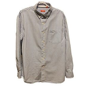 IZOD Men’s Long Sleeve Button Down, Blue Plaid. Size: XL